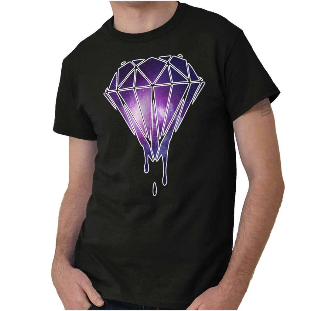Outer Space Galaxy Melting Dripping Diamond Womens or Mens Crewneck T Shirt Tee