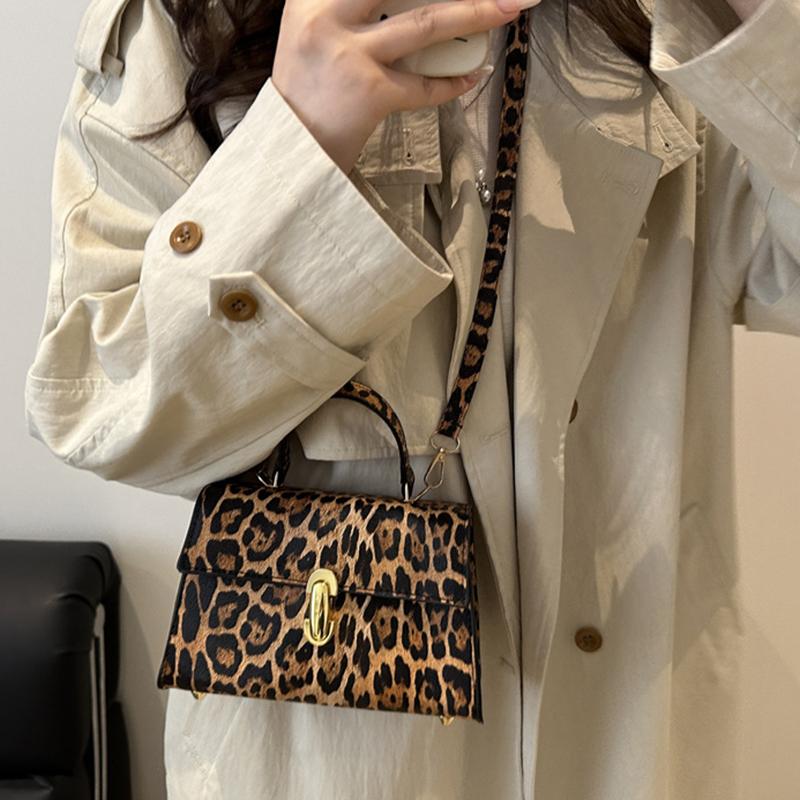 Винтажные сумки через плечо с леопардовым принтом Маленькие crossbody сумки из ПУ кожи для женщин Фирменные сумки