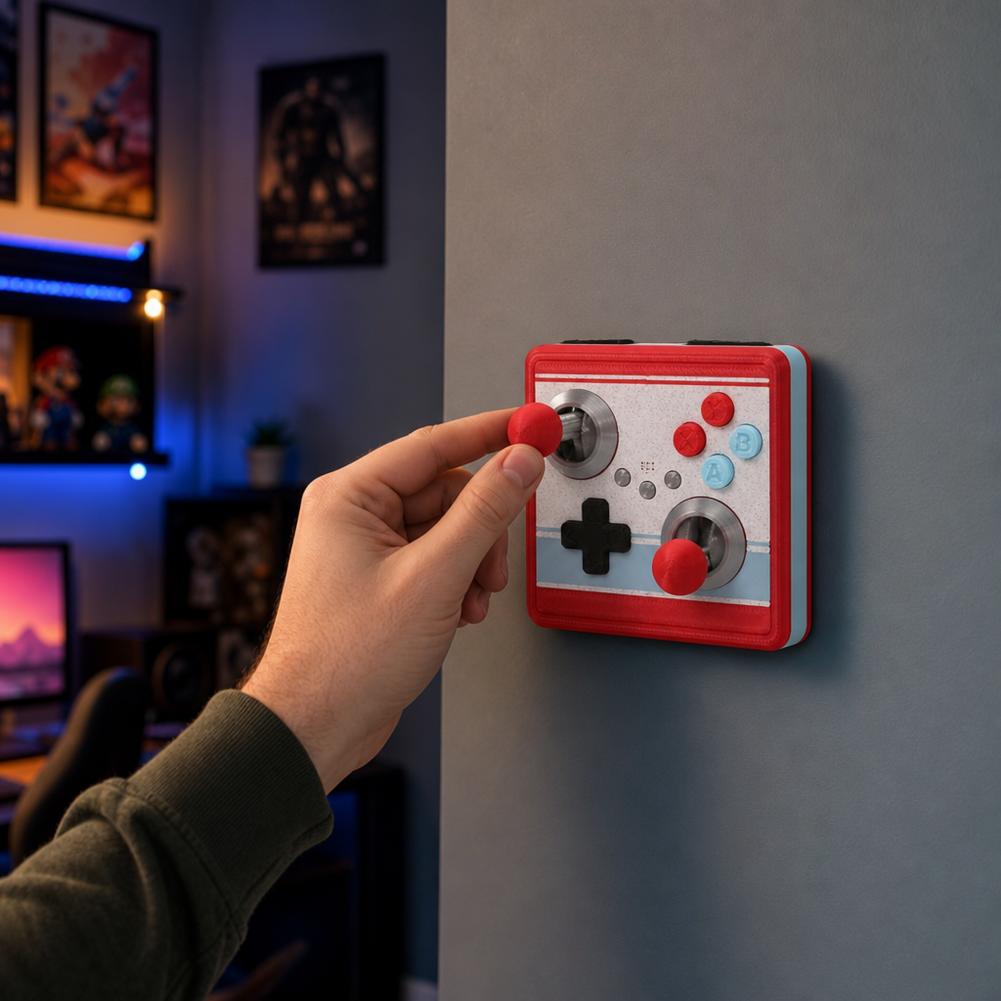 Joystick Decoration Arcade Switch Cover Self Adhesive Punch Free 86 Type Retro Arcade Joystick Wall Switch 3D Printed