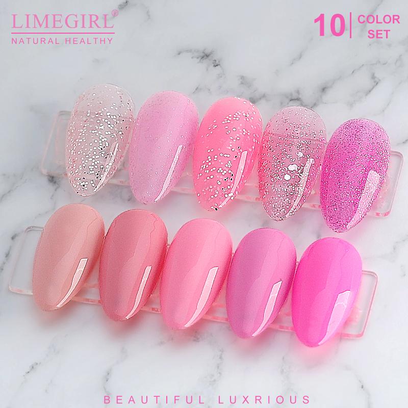 limegirl 10 шт./компл. гель-лак для ногтей популярные цвета полуперманентный замачиваемый УФ-светодиодный гель-лак для дизайна ногтей