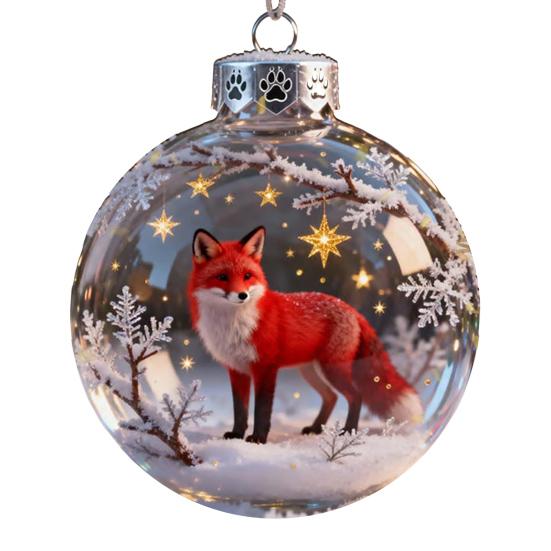 Yousheng 3D Животное Рождественское Украшение Прозрачный Пластиковый Рождественский Шар Подвесные Украшения с Блестящими Звездными Акцентами для Зимнего Праздничного Декора Дерева