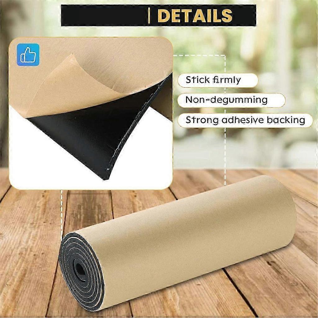 Adhesive Foam Rubber Sheet, 1/4" x 12" x 59", for Weatherproofing & Sealing
