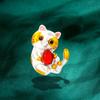 Female Fashion Enamel Cute Cat Brooches For Women Luxury Yellow Gold Color Alloy Animal Brooch Safety Pins