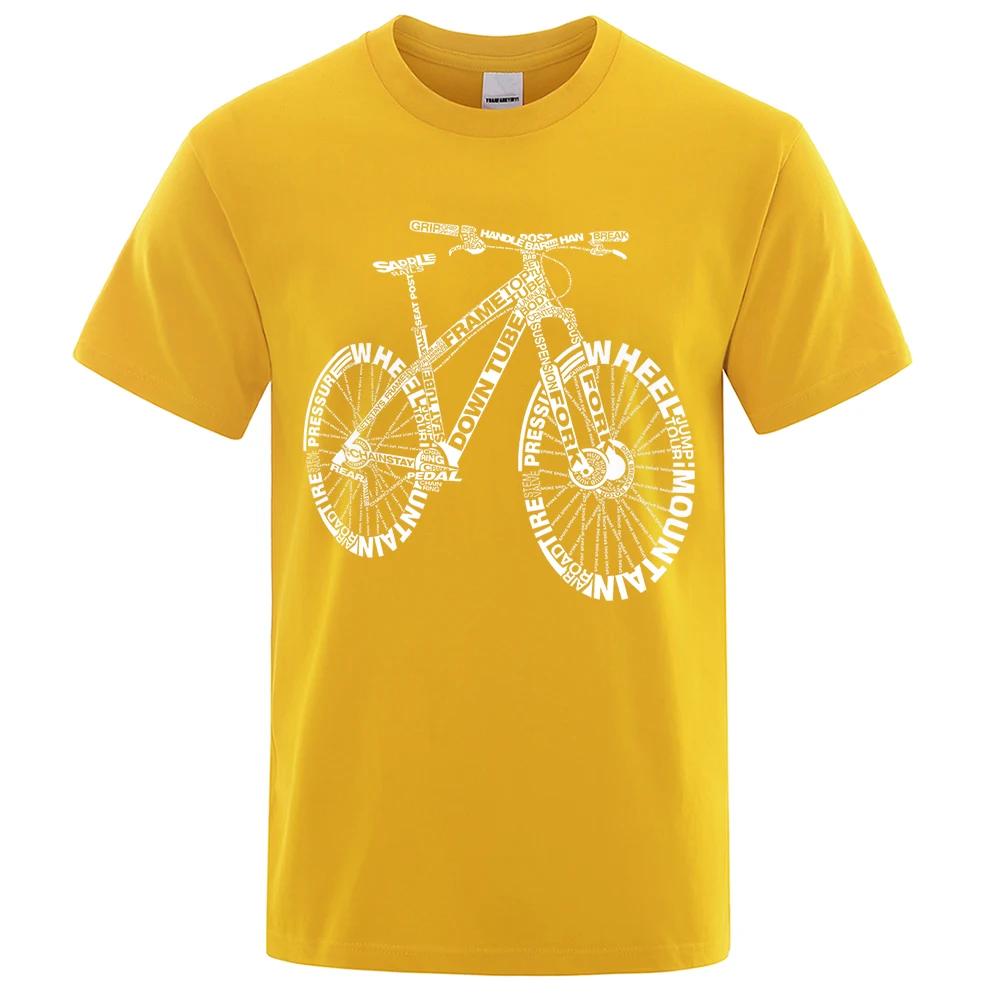 Summer Men's Mountain Bike-patterned Short-sleeved, Loose and Fashionable 100% Pure Cotton Clothing