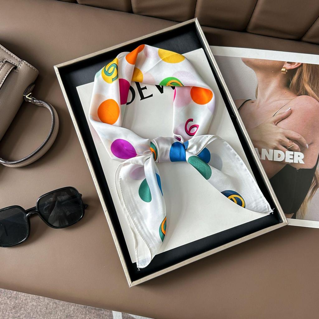 Шелковый шарф премиум-класса с принтом в корейском стиле - Универсальный модный аксессуар