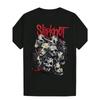 Мужская футболка Slipknot с принтом - Повседневная черная полиэстеровая футболка с рисунком черепа  Круглый вырез  Можно стирать в машине для лета