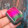 Bi-Color Tourmaline Gemstone 925 Sterling Silver Handmade Wonderful Jewelry Pendant