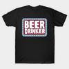 Мужчины Черная футболка с принтом Super Large TShirt Beer-Drinker-2 No-Cut Трансферная бумага с принтом Хлопковая футболка