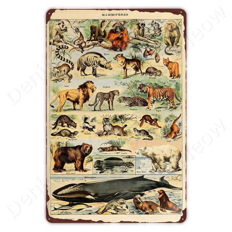 Dinosaur in the Bathroom Wall Art Print Fossil Vintage Metal Tin Sign Club Room Home Decor Animal Bones Poster Painting