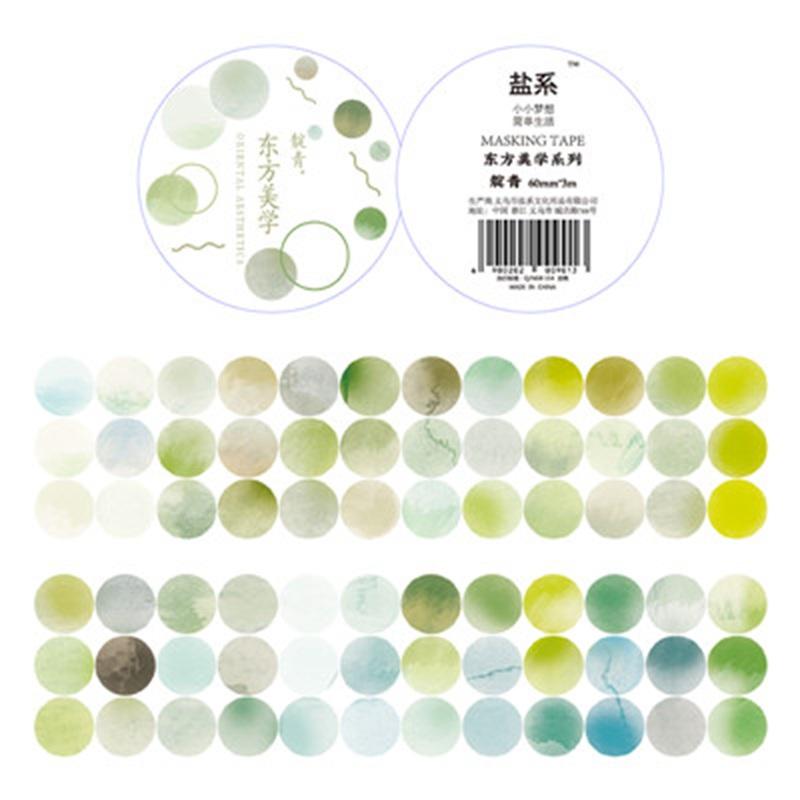1 roll Watercolor Polka Dot Sticker Junk Journaling Accessories Scrapbooking DIY Color Label Washi Sticker Stationery Suit