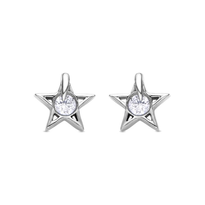 Boucles d'oreilles - LUXENTER - Faria - Argenté plaqué rhodium - Diamètre 6 mm - Zircone cubique