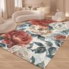 Florals Print Area Rug Machine Washable Carpets for Home Living Room Kitchen Bedroom Decor Anti-Slip Floor Mat