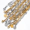 10pcs 5pcs 2pcs Stainless Steel 4x12mm Frame Link Chian Necklace Extended Chain Lobster Clasp Disc Tail Charm DIY Jewelry Making