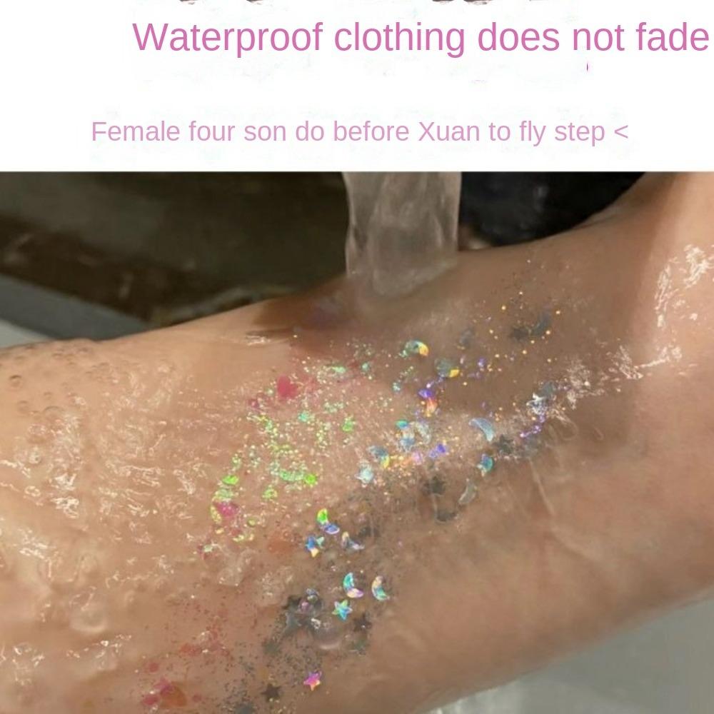 6 шт./набор Гель с блестками для лица, волос, тела, ногтей Мерцающие разноцветные тени для век Блестки Украшения для лица и тела