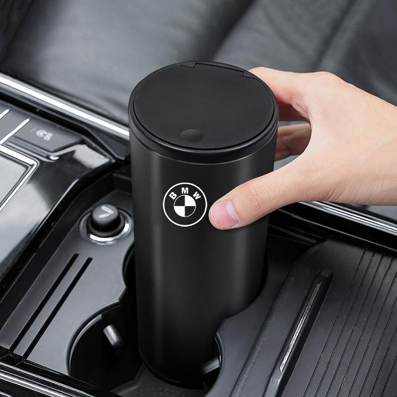 BBIP8 Car Trash Bin Alloy Garbage Can Organizer Box Storag Bag Interior Accessories For BMW M G80 G06 G07 G42 G14 G15 E46 E36 E60 M2