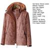 Women Jacket Outdoor Windbreaker Leaf Print Single-layer Waterproof Breathable Long Sleeve Hooded Zipper Pockets Zip Up Lady Fall Spring Coat