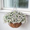 Искусственные цветы Подвесная корзина Искусственные цветы с листьями эвкалипта Подвесное кашпо Включает цветы для Весны Лета Переднее крыльцо Сад Патио