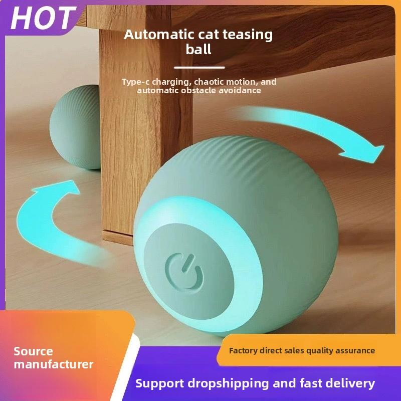 Pelota de juguete interactiva para gatos y perros con movimiento automático para mascotas