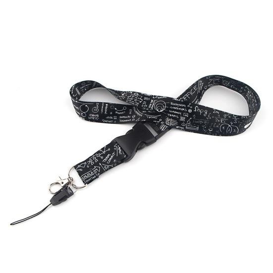 Многофункциональный шнурок против потери с карабином, двухсторонний принт, высокопрочный строповый шнурок, универсальный для ключей, мобильного телефона