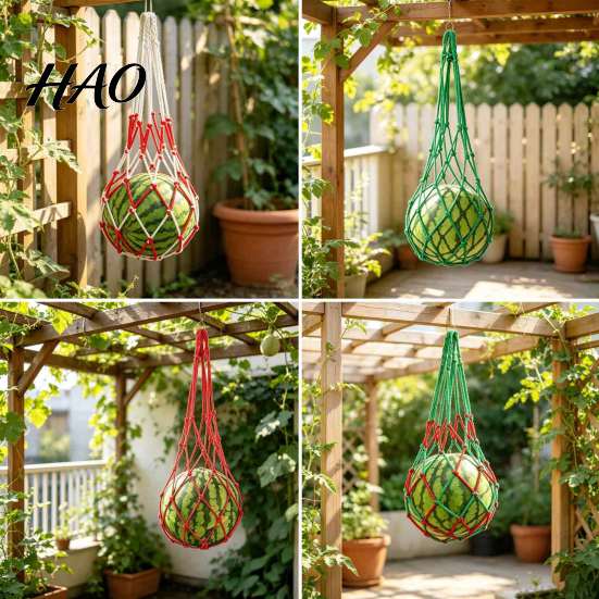Heavy Duty Melon Hammock 10Pcs Watermelon Sling Nets, Weatherproof Reusable Holder Support Net Mesh, Fruit Hammocks for Cantaloupe Cucumber Vegetables
