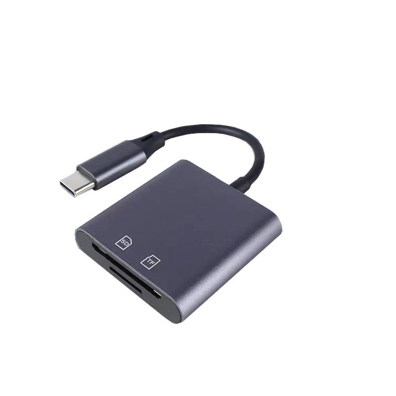 USB OTG Адаптер с интерфейсом Type-C Универсальный Алюминиевый Сплав Флеш-накопитель TF SD Картридер для IP15/16 Android Устройств
