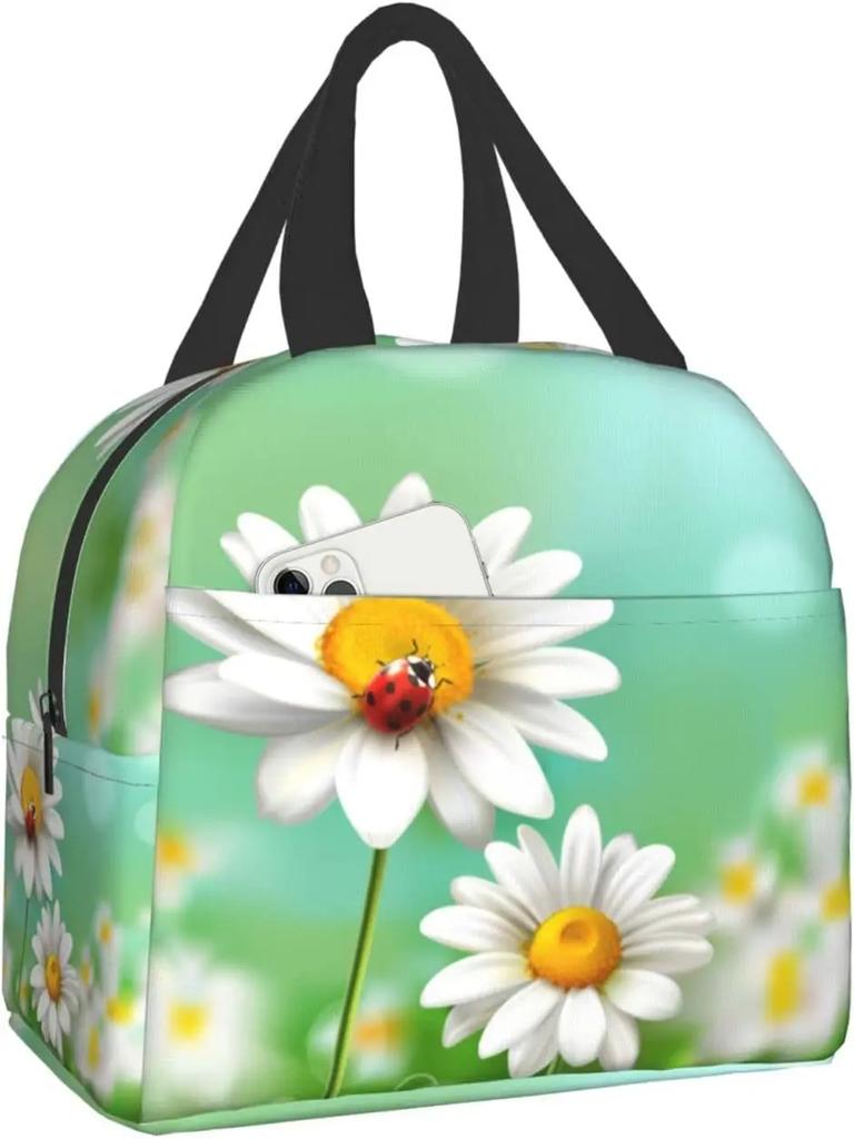Ланч-бокс Dots Ladybug, термосумка для ланча для женщин и мужчин, многоразовые сумки для ланча, идеально подходят для офиса, кемпинга, походов, пикника