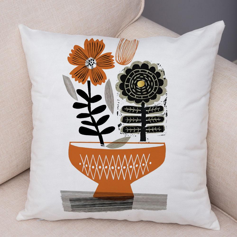 Абстрактное искусство, декоративная наволочка с геометрическим растением, деревом, цветком, диван, домашняя автомобильная наволочка