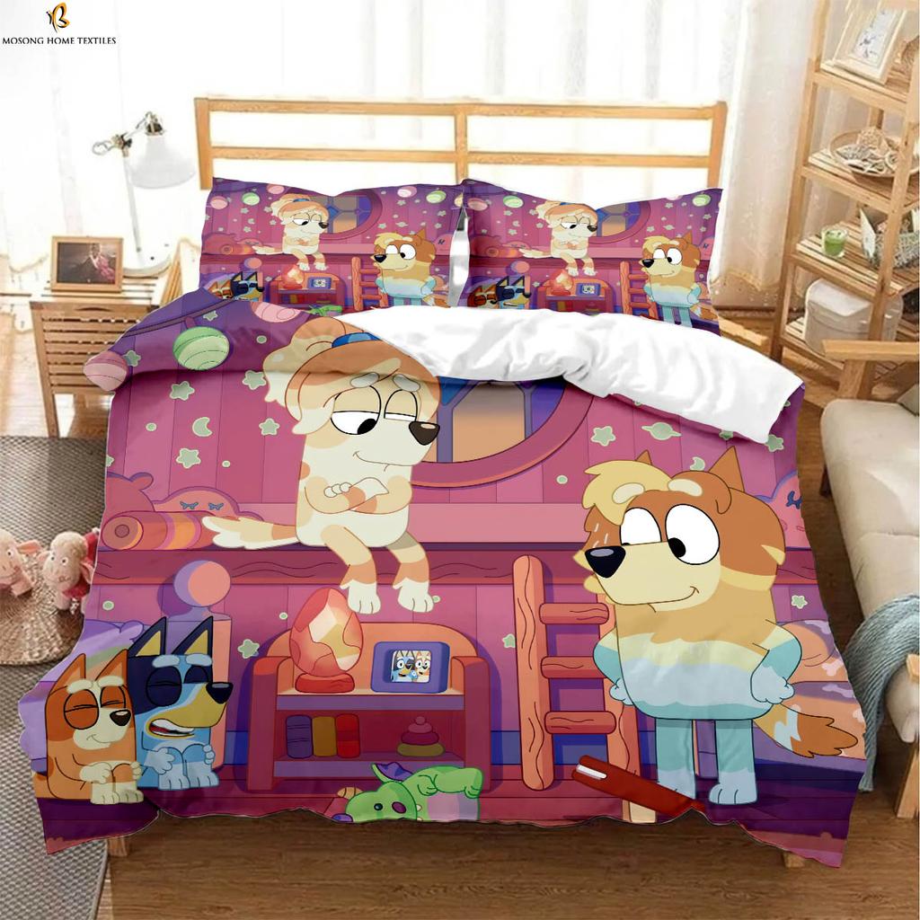 Children's Bedding Set Animated Cartoon Duvet Cover Anime Pillowcase Comfortable Bed Set Full Size Single Bed Double Bed
