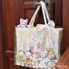 Commuter Tote Cartoon Large Capacity Spring Duffy Party Print Cute Shoulder Canvas Bag