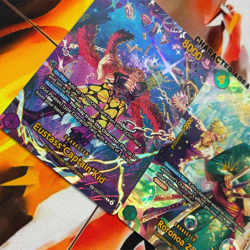 Diy Proxy One Piece Card Game En The Azure Sea's Seven Roronoa Zoro Prb-006 Eustasscaptain Kid Eb04-039 Opcg Collection Card