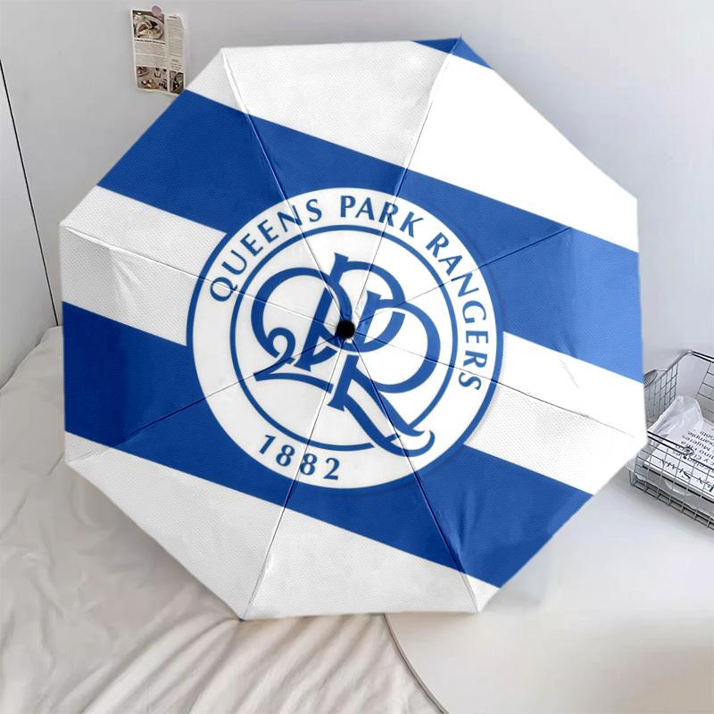 Queens Park Rangers Football Clubpattern, automatic folding umbrella, portable and foldable design, 8 ribs, a Christmas or birthday gift.