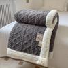 High-Weight Jacquard Lamb Velvet Blanket - Autumn/Winter Double-Layer, Solid Color