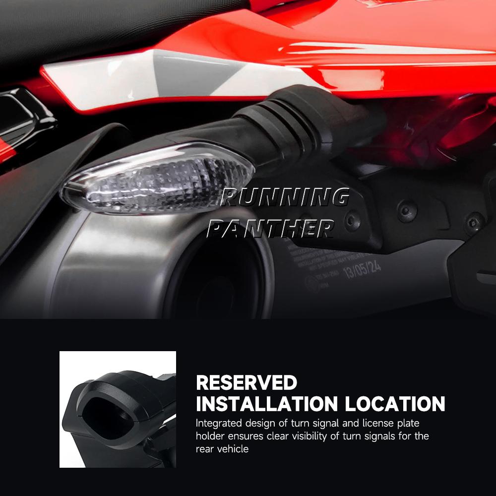 FOR HYPERMOTARD 698 MONO 2024 - NEW Motorcycle rear short tailstock neat license plate holder tailstock bracket LED light