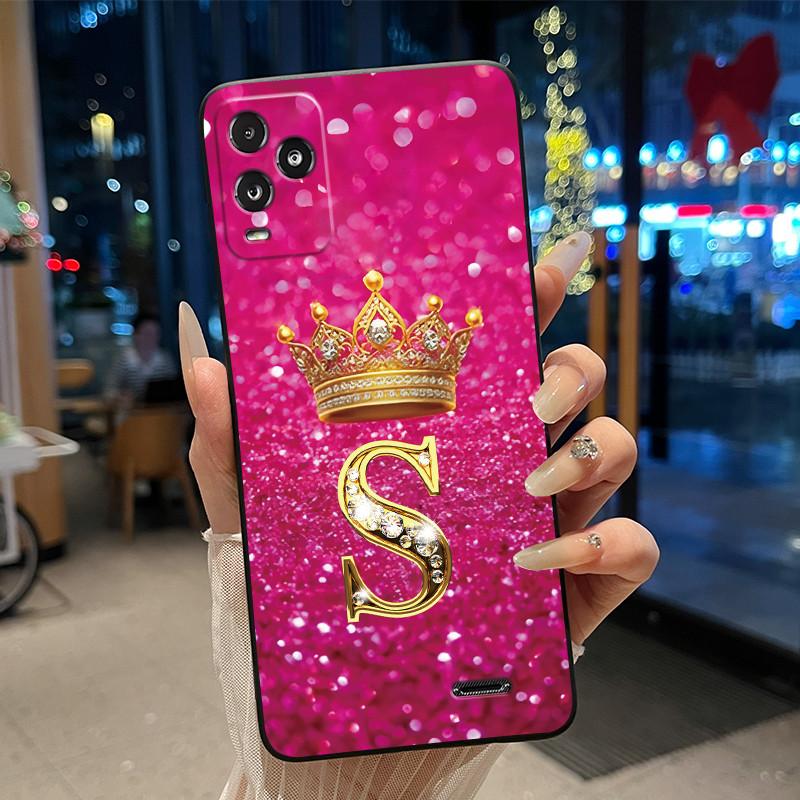 Crown Initial Letter Black Case For BLU View 5 Pro Protective Soft Silicone Shockproof Casing For BLU View 5 Pro Back Cover