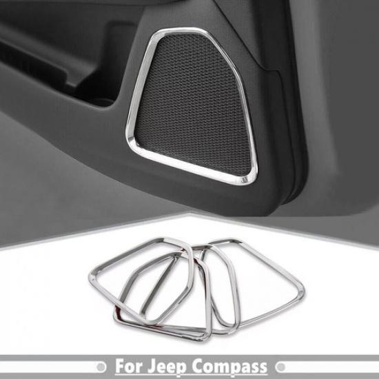 Для 2017-2025 Jeep Compass ABS Хромированная Декоративная Накладка на Динамик Дверной Карты 4 шт.