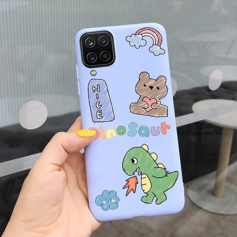 For Samsung Galaxy A12 Case M12 F12 Cue Candy Painted Cover Soft Silicone Phone Case For Samsung A12 M 12 GalaxyA12 Coque Bumper