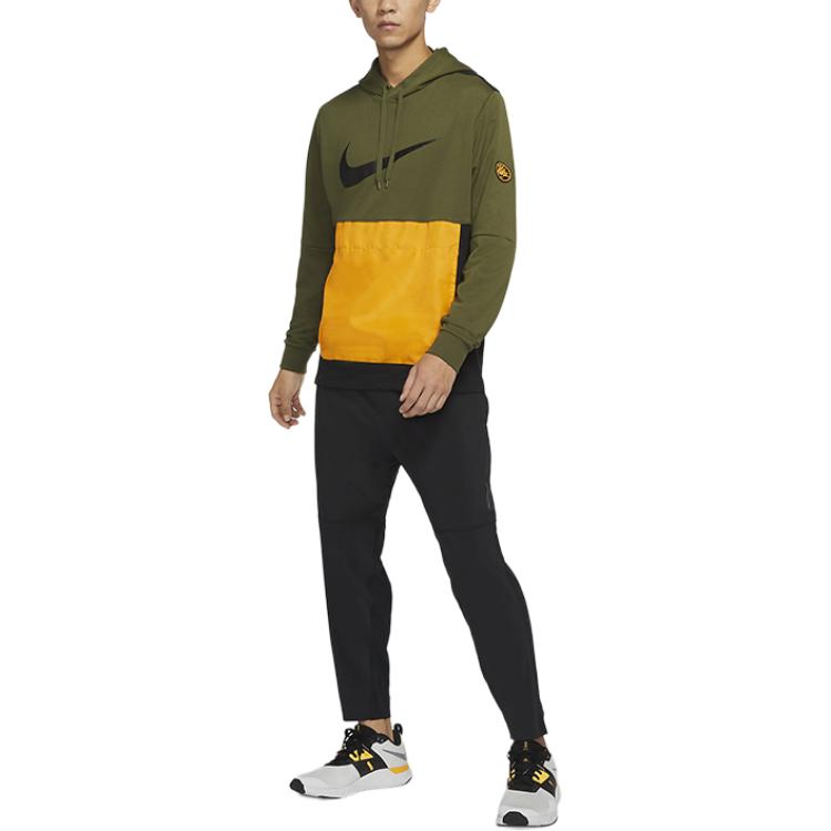 Nike Повседневная толстовка с логотипом с цветными блоками, мужские топы, зеленый DM8132-326