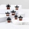 Decor Micro Landscape Hexagonal Plastic Pavilion Figurine Cute Mini Pagoda Statue