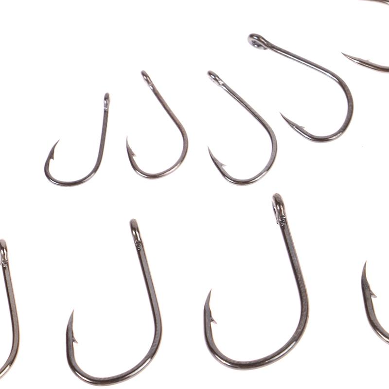 100-500Pcs Fishing Hooks Set High Carbon Steel Sharp Durable Barbed Fishhook Rock Fishing Equipment Gear Tackle Accessories