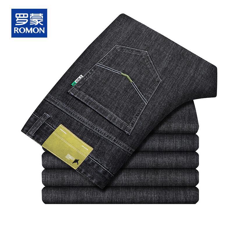 ROMON Мужские повседневные джинсы из эластичного денима прямого кроя