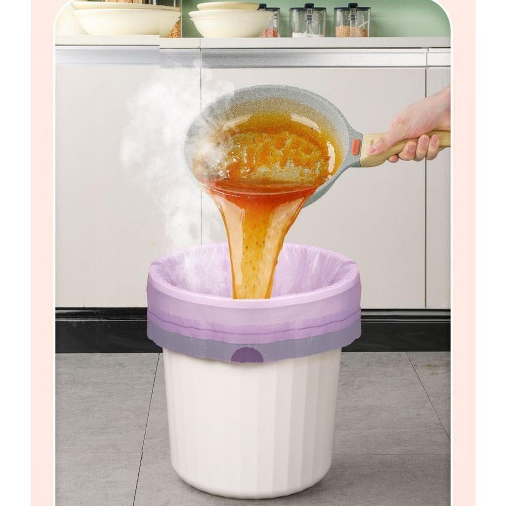 100 фиолетовых мусорных мешков с завязками, пластиковые мусорные мешки, подходят для кухни, ванной, спальни и дома - портативная утилизация