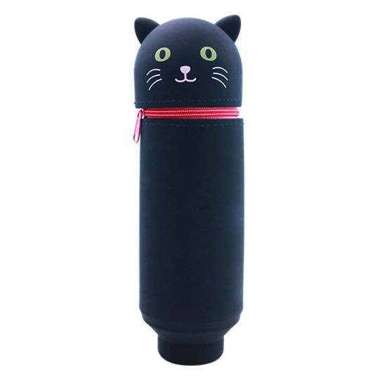 Телескопический силиконовый пенал с изображением мультяшных животных, держатель для ручек, сумка для хранения канцелярских принадлежностей и косметики для школы и офиса