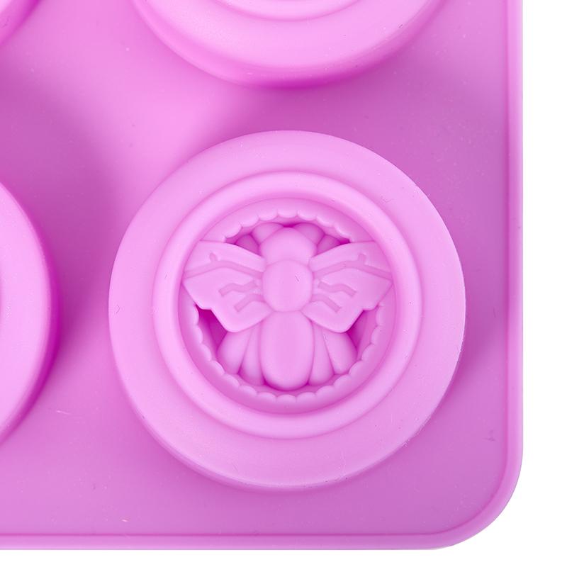 Silicone 6 Cavities Soap Mould Bee Shape Fondant Cake Mold Baking Accessories