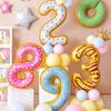 1 Set of 15pcs 32inch Donut Number Balloon Column Set,Children's Birthday Party Decorations