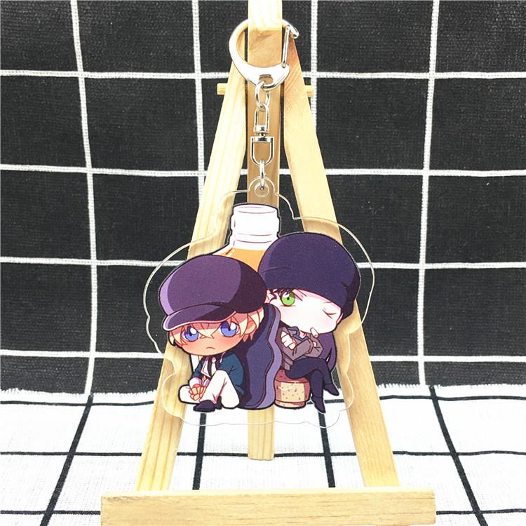 Anime Games Conan Shinichi Cartoon Character Key Rings Acrylic Keychain Metal Decoration Accessory Gift Pendant