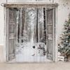 Зимняя Рождественская Занавеска для Душа, Милый Снеговик Зимний Лес Сосна Сцена Занавеска для Душа Для Ванной Комнаты Рустик Фермерский Дом Рождество