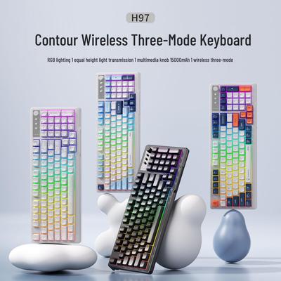 Механическая клавиатура H97 – Трехрежимная Bluetooth/Проводная/Беспроводная со смешанной подсветкой для офиса и игр