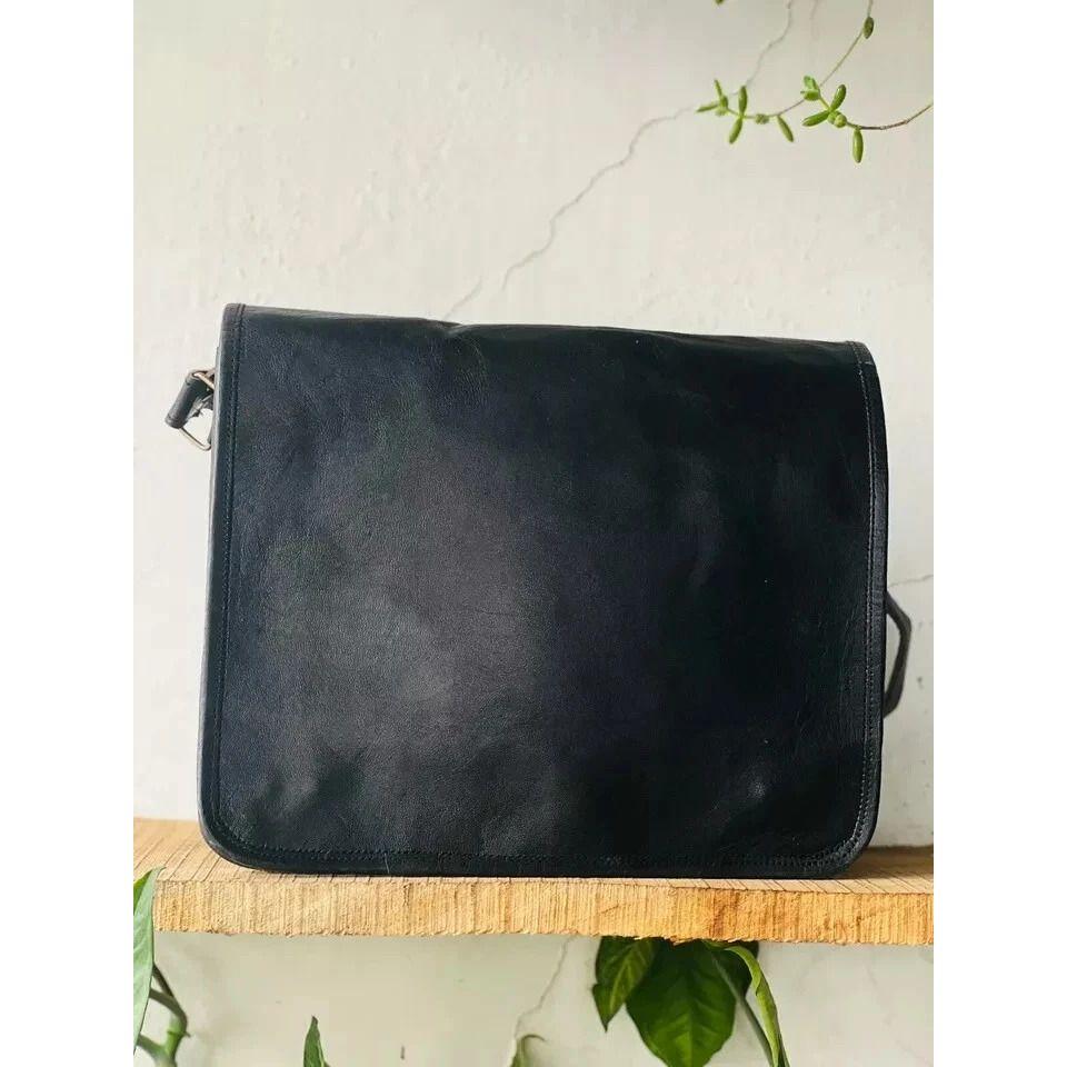 Изысканная мужская сумка-портфель через плечо из натуральной козьей кожи Редкая мужская сумка-портфель