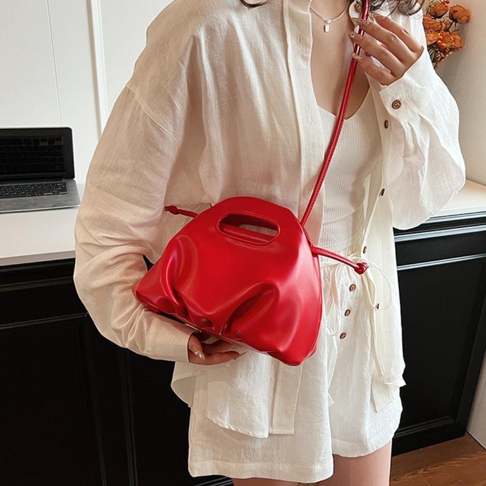 Корейский стиль Облако Сумка Сумка через плечо Пельмени Сумка-тоут Простая плиссированная женская сумка