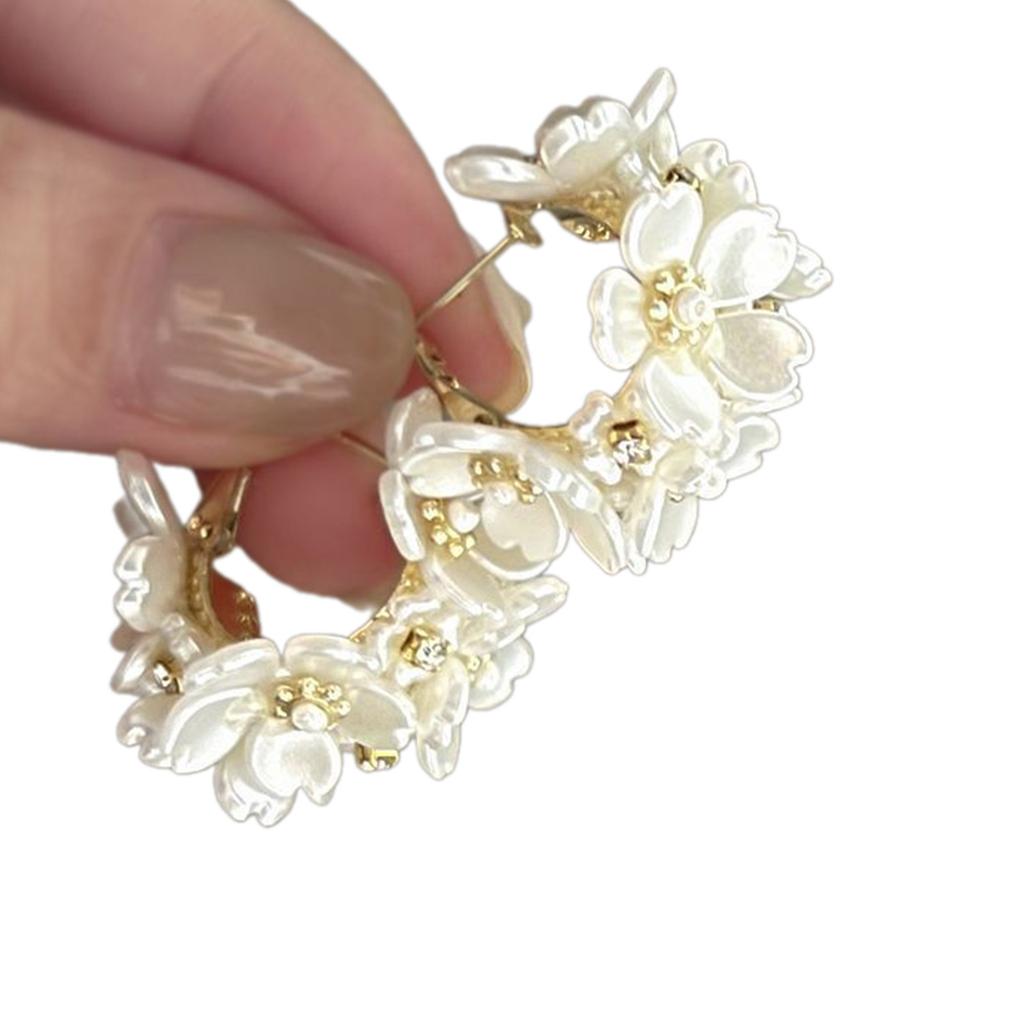 Модные украшения для ушей Милые серьги-пусеты Стильные серьги-пины Красивые серьги-цветы из АБС-пластика Серьги с бисером для уникальных стилей